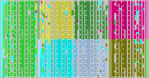 8-way GR0000 MP floorplan in XCV50E